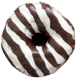 Donut with white and black chocolate